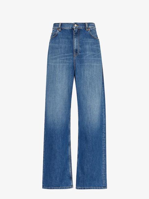 Valentino Wide-leg mid-rise jeans