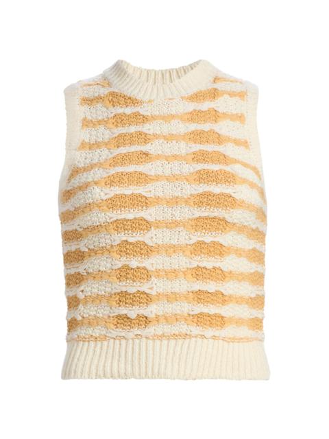 ULLA JOHNSON Women's Patrizia Striped Rib-Knit Top - Beach
