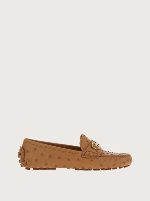FERRAGAMO DOUBLE GANCINI DRIVER MOCCASIN