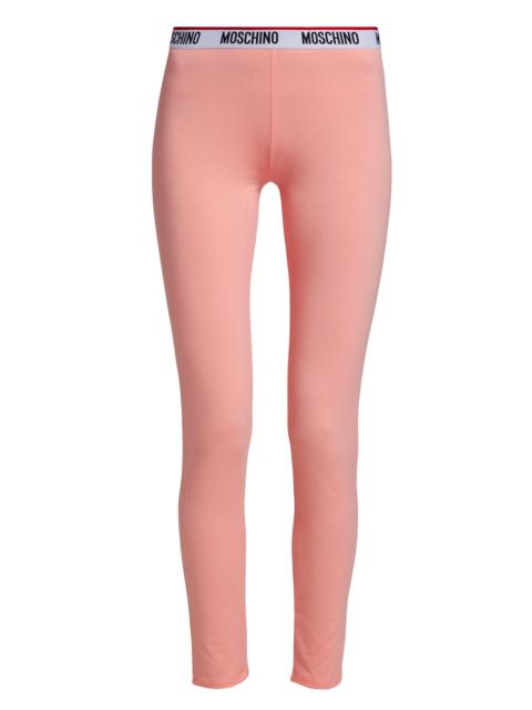Moschino Women's Core Banded Logo-Waist Leggings - Pink