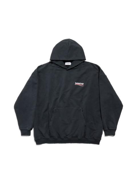 BALENCIAGA Women's Political Campaign Hoodie Large Fit in Black