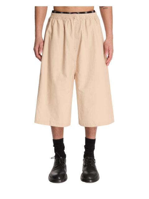 Beige Boxer-Effect Shorts