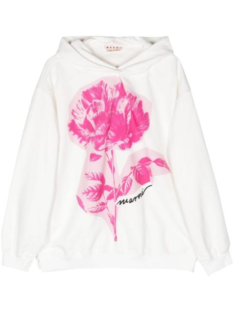 Marni Collage Flowers cotton hoodie