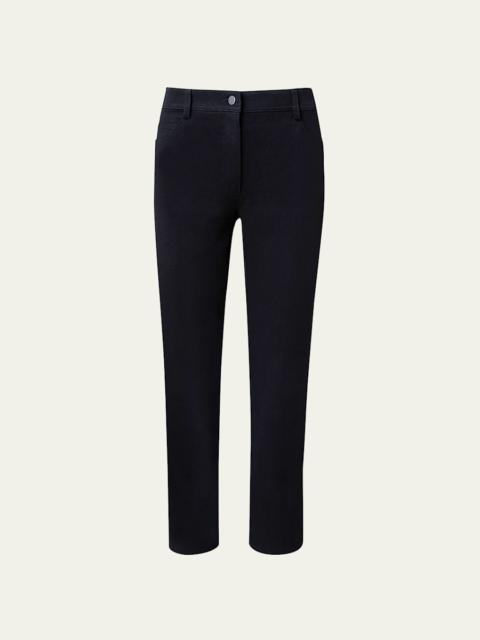 AKRIS Maru Slim-Legs Ankle Stretch Denim Pants