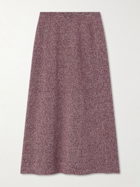 The Elder Statesman Marl cashmere midi skirt Burgundy