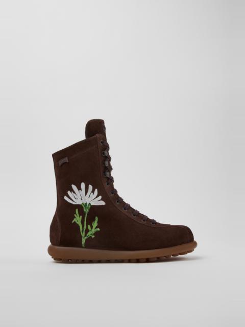 CAMPER Twins Multicolor Suede Ankle Boots for Women.