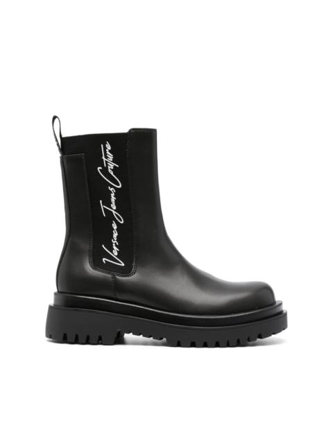 VERSACE JEANS COUTURE Drew logo-print pull-on boots