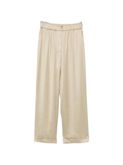 PESERICO satin-finish turn-up trousers