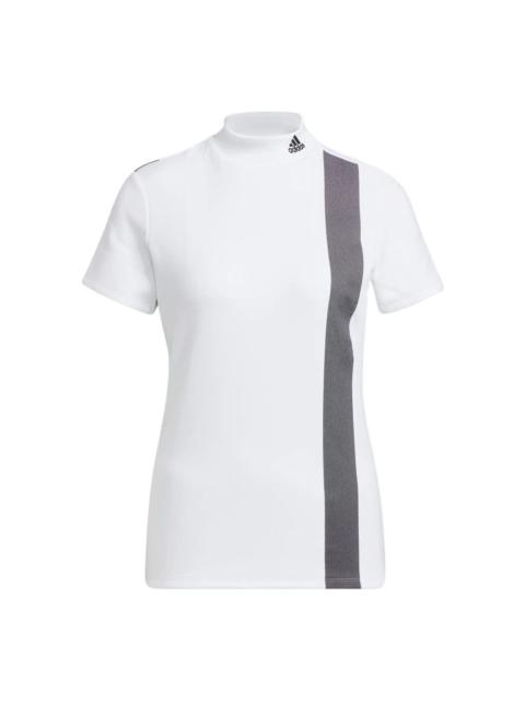 adidas (WMNS) adidas AEROREADY 3-바 목 셔츠 '화이트 블랙' HG8253