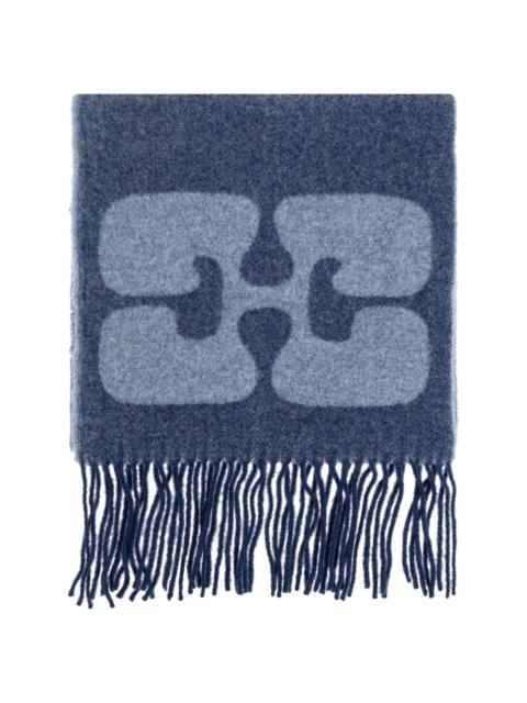 fringe-detailing wool scarf