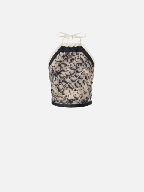 PINKO COVER-UP TOP WITH SNAKE PRINT