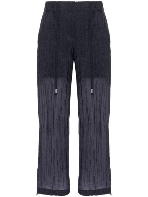PESERICO seersucker straight trousers