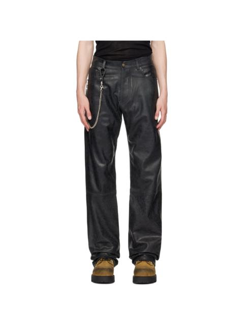 424 Black Skinny Leather Pants