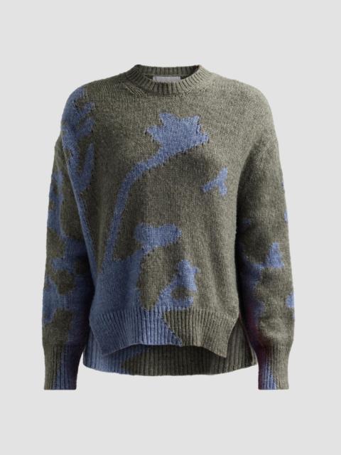 Proenza Schouler Women's Cathy Abstract Rib-Knit Sweater - Willow Periwinkle