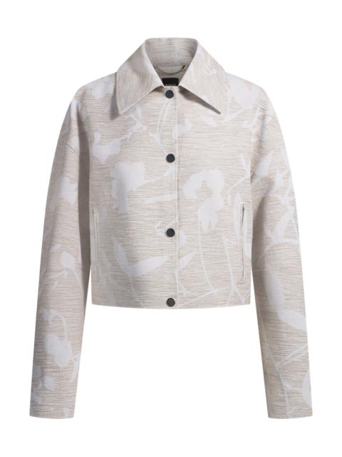 BOSS RELAXED-FIT BLAZER WITH FLORAL STRUCTURE