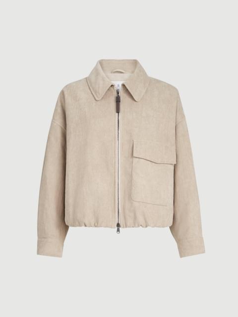 Brunello Cucinelli Comfort cotton vintage corduroy outerwear jacket with monili