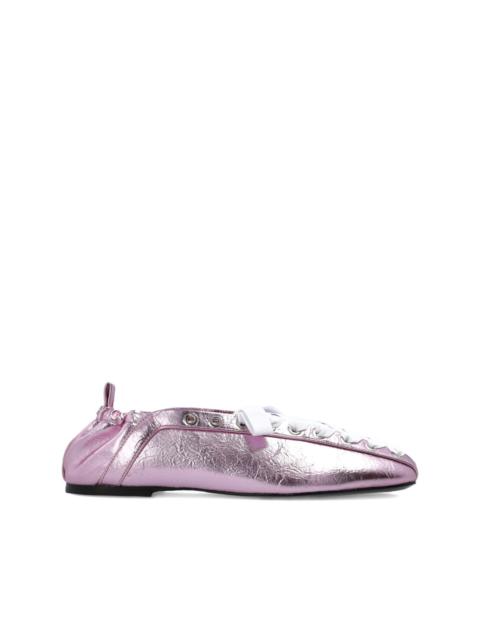 GANNI lace-up ballerinas
