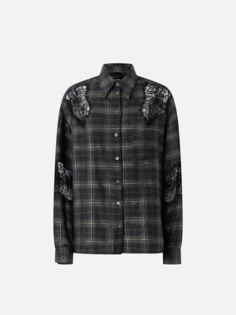 PINKO CHECK SHIRT WITH LACE