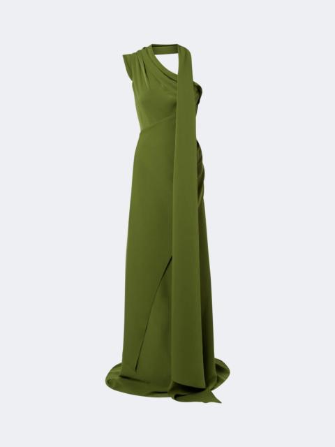 MARMAR HALIM Draped scarf-detail bustier gown