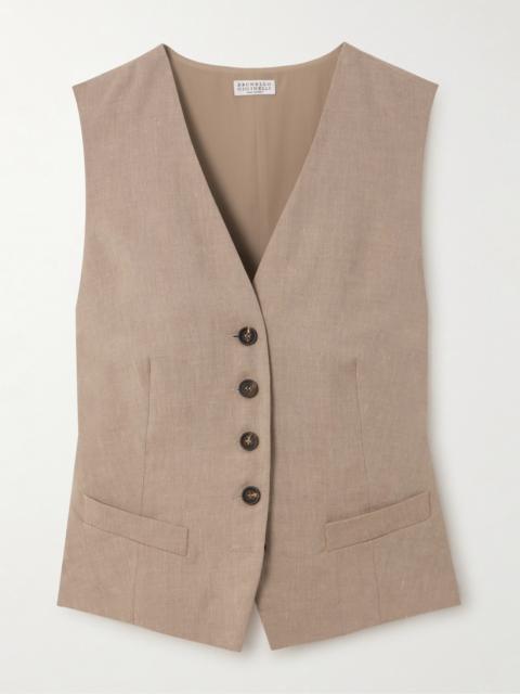 Brunello Cucinelli Linen And Wool-blend Vest
