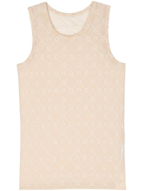 Marine Serre Moonogram-flocked mesh tank top