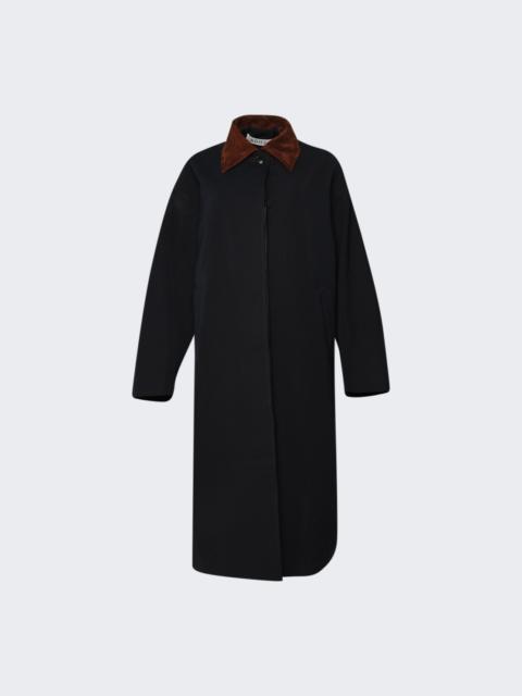 RÓHE Suede Collar Coat Navy