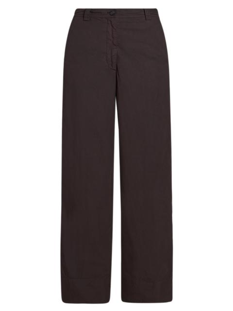 Dries Van Noten Women's Pakora Cotton Mid-Rise Wide-Leg Pants - Dark Brown