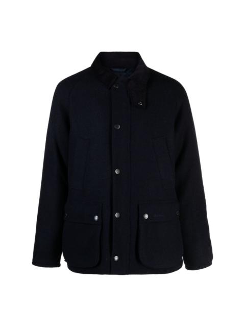 corduroy-collar brushed wool jacket
