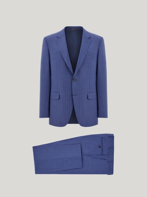 Canali LIGHT BLUE 150'S WOOL AND SILK REGULAR-FIT SUIT WITH PINSTRIPES