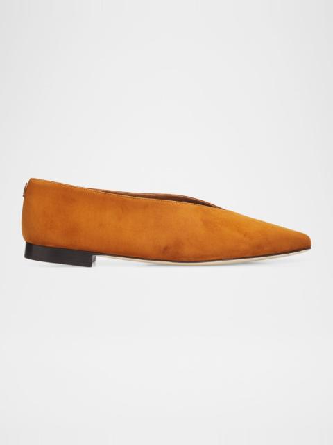 JIMMY CHOO Margot Suede Ballerina Flats