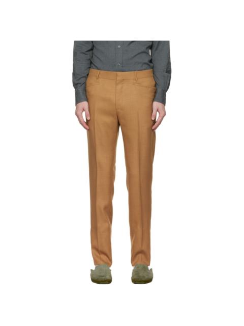 Brown Straight-Leg Trousers