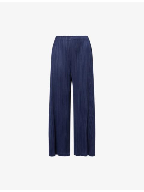 Pleats Please Issey Miyake Wide-Leg Pleats Knitted Trousers