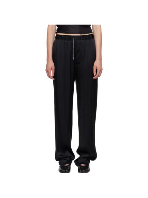 Maison Margiela Black Satin Drawstring Trousers