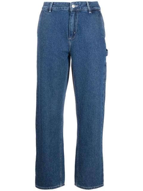 mid-rise straight-leg jeans