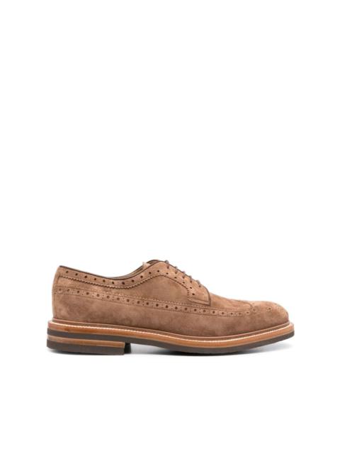 perforated suede brogues