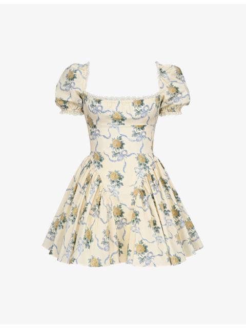 House of CB Rosie Floral-Print Stretch-Cotton Mini Dress
