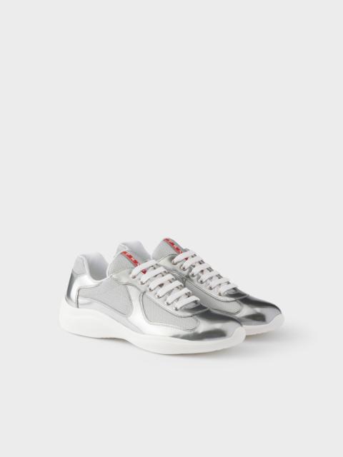 Prada Prada America's Cup metallic leather and bike fabric sneakers