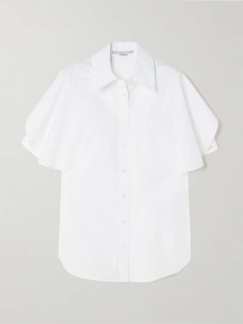 Paneled cotton-poplin shirt