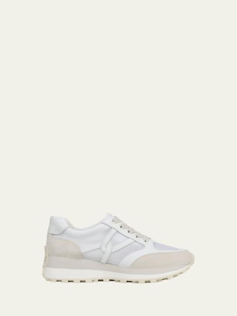 VERONICA BEARD Valentina Ripstop Mixed Leather Retro Sneakers