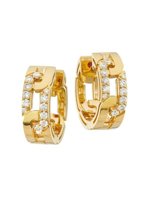 ROBERTO COIN Women's Navarra 18K Yellow Gold & 0.29 TCW Diamond Huggie Hoop Earrings - Yellow Gold