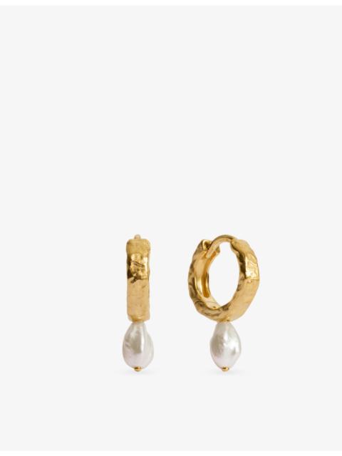 MONICA VINADER Capri Pearl 18ct Yellow Gold Vermeil Huggie Earrings