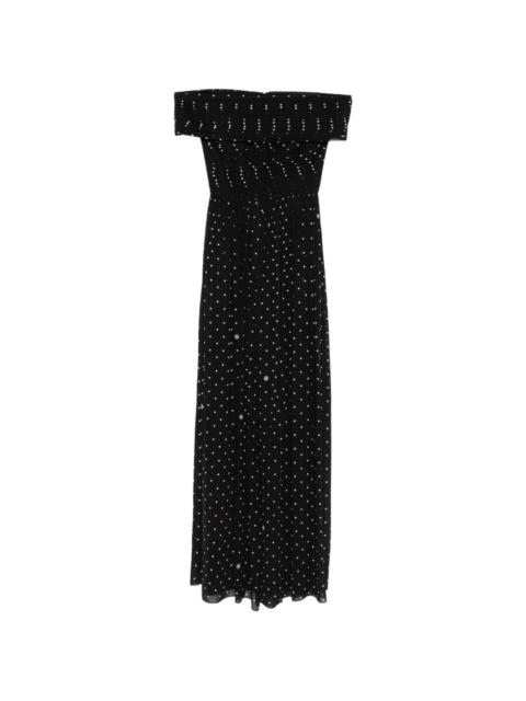 ELIE SAAB polka-dot off-shoulder maxi dress