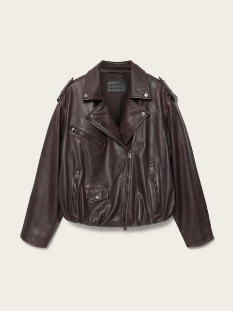 ALLSAINTS SAMINA RELAXED FIT LEATHER BIKER JACKET