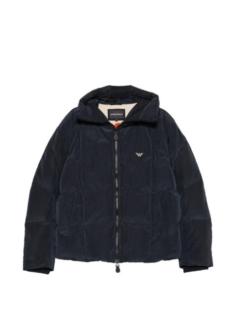 EMPORIO ARMANI logo-plaque hooded jacket