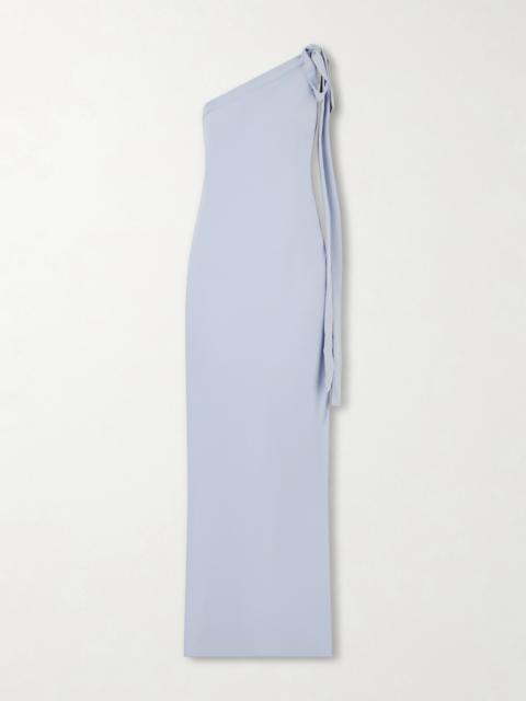 BERNADETTE Alexander One-shoulder Bow-detailed Crepe Gown