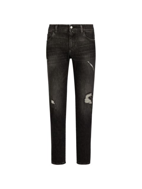 Dolce & Gabbana distressed slim-fit jeans