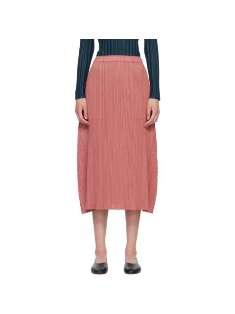 Pleats Please Issey Miyake Pink Monthly Colors October Maxi Skirt