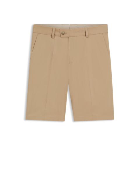 BOSS TAPERED-FIT SHORTS IN COTTON, SILK AND STRETCH