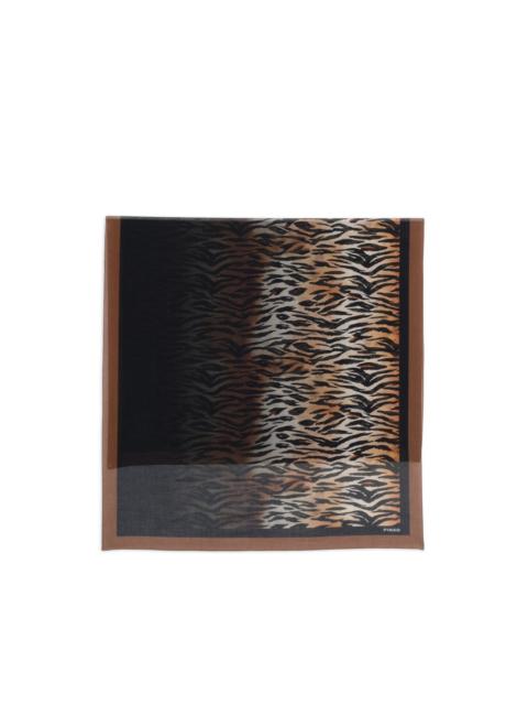 PINKO tiger-print bordered scarf