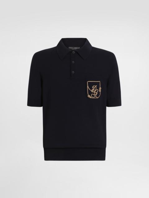 Dolce & Gabbana Virgin wool polo shirt with logo